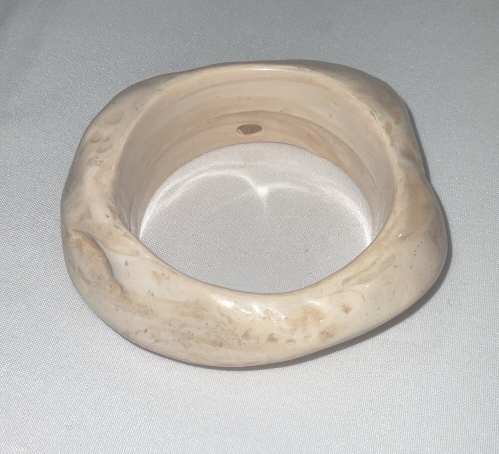 Vintage 1970S Givenchy Signed Molten Resin Bangle Bracelet Faux Bone Sculptural